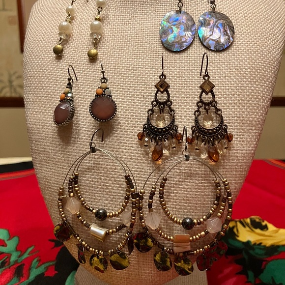 Jewelry - Five pairs of pierced earrings in a variety of styles